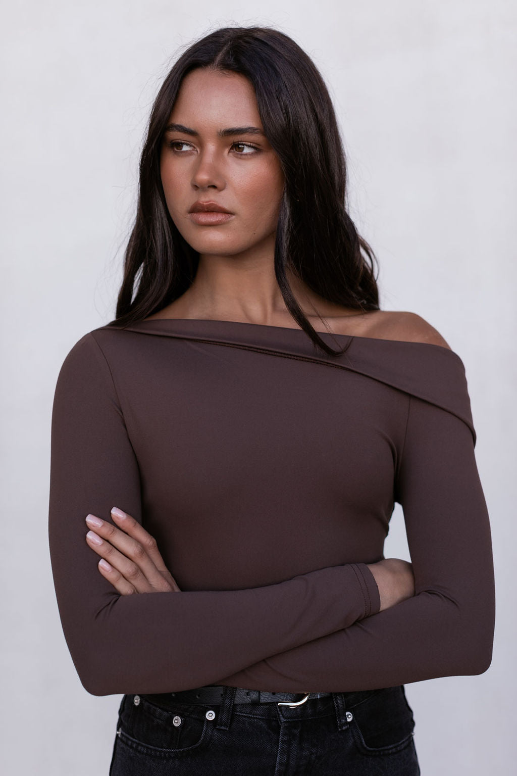 Juliette Long-sleeve Bodysuit - Chocolate Brown