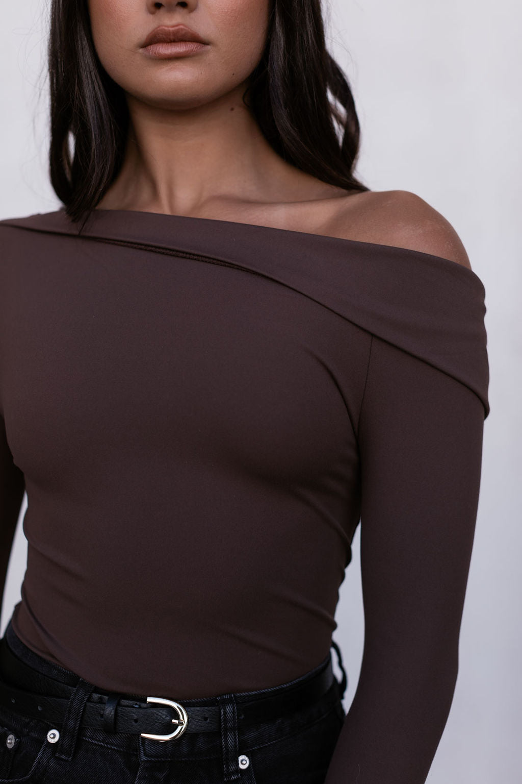 Juliette Long-sleeve Bodysuit - Chocolate Brown