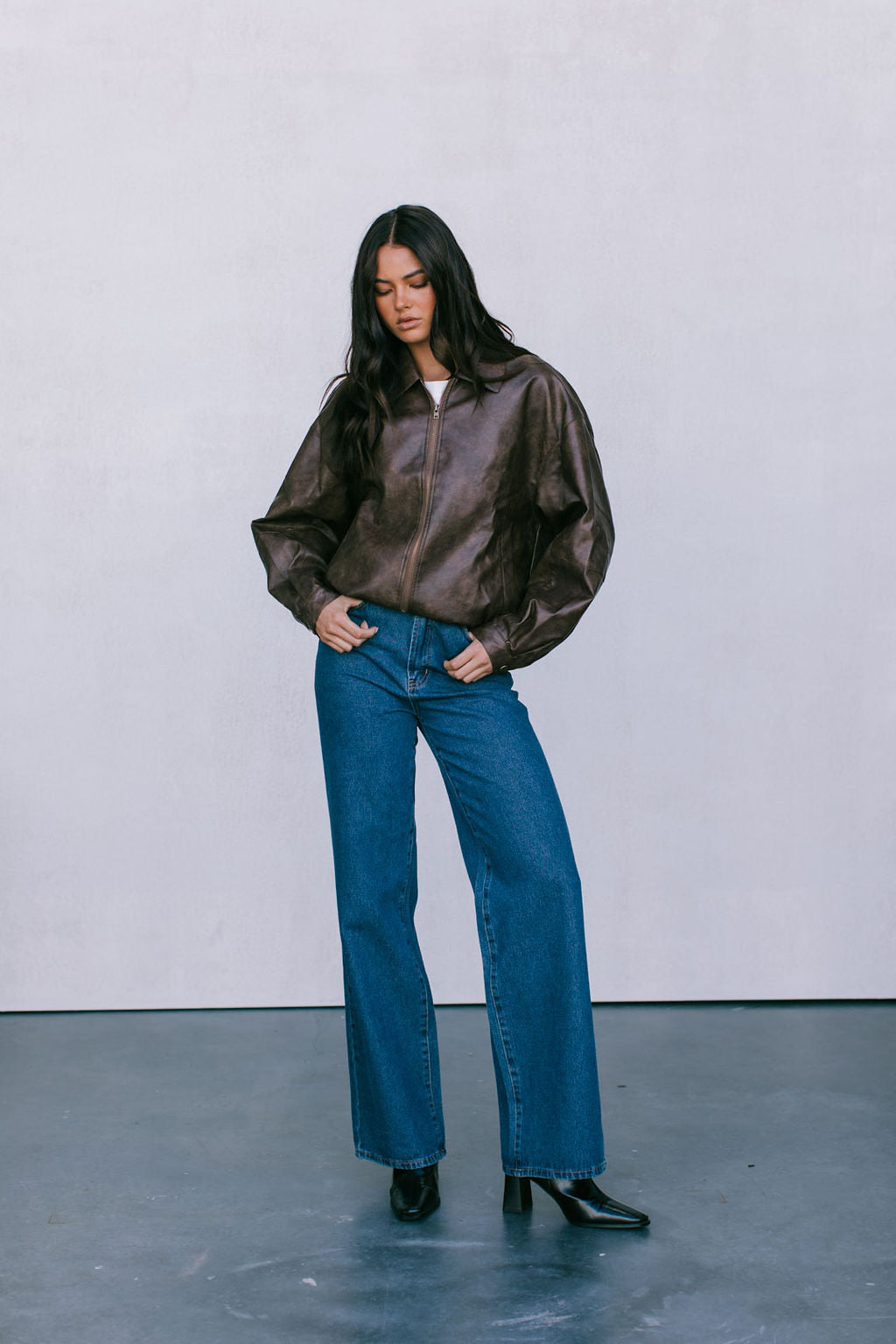 Gigi Bomber Jacket - Chocolate Brown