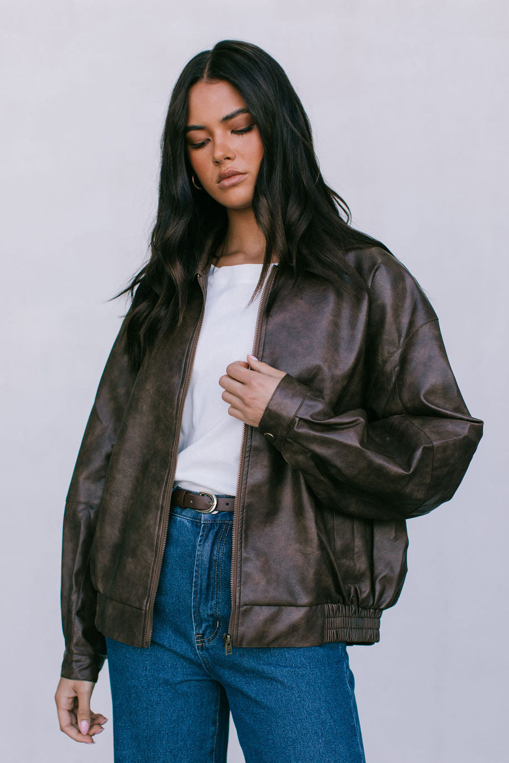 Gigi Bomber Jacket - Chocolate Brown