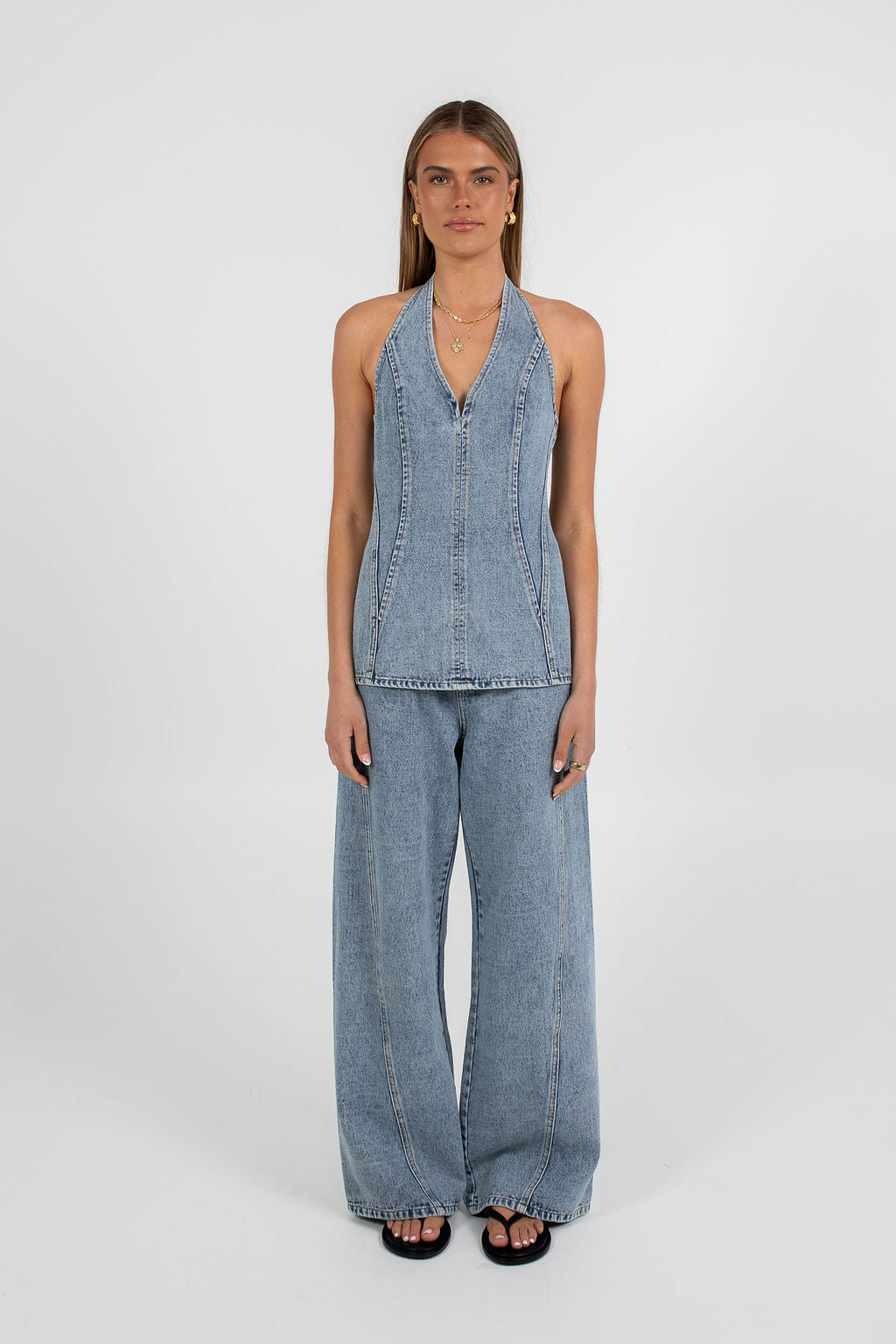 Rumi Denim Top - Dark Mineral Wash