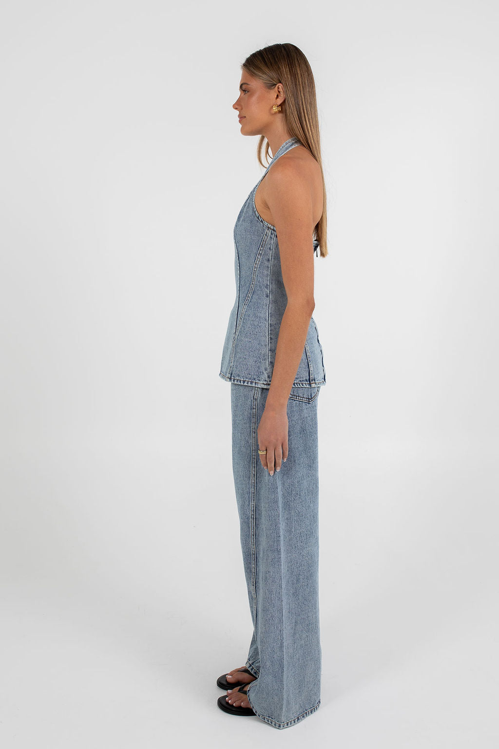 Rumi Denim Top - Dark Mineral Wash