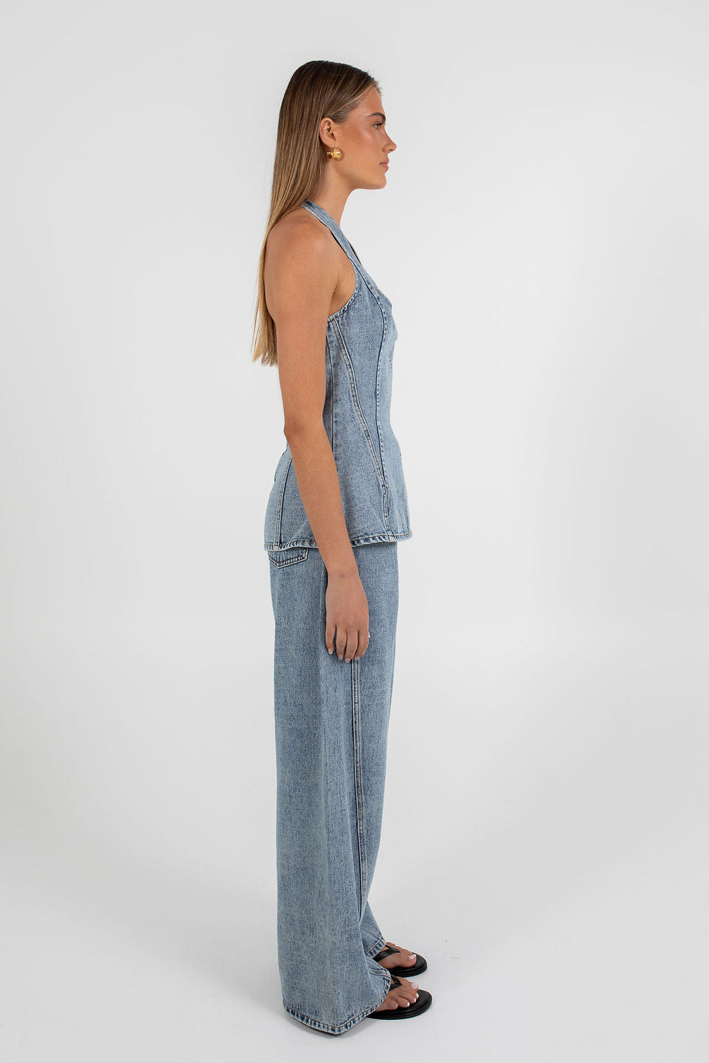 Rumi Denim Top - Dark Mineral Wash