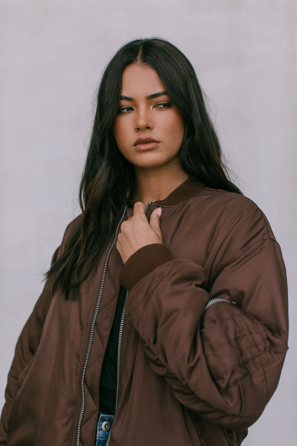 PREORDER - Estar Bomber Jacket - Chocolate Brown