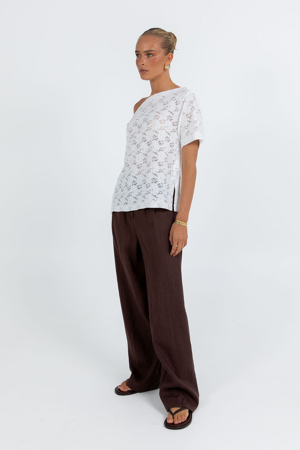 Kelsey Lace Top White