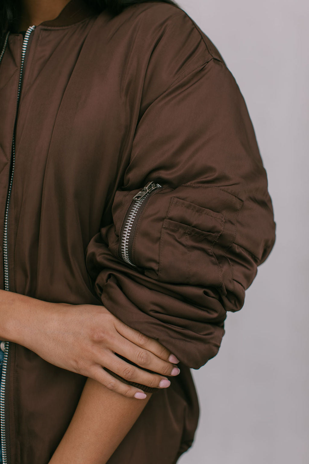 PREORDER - Estar Bomber Jacket - Chocolate Brown