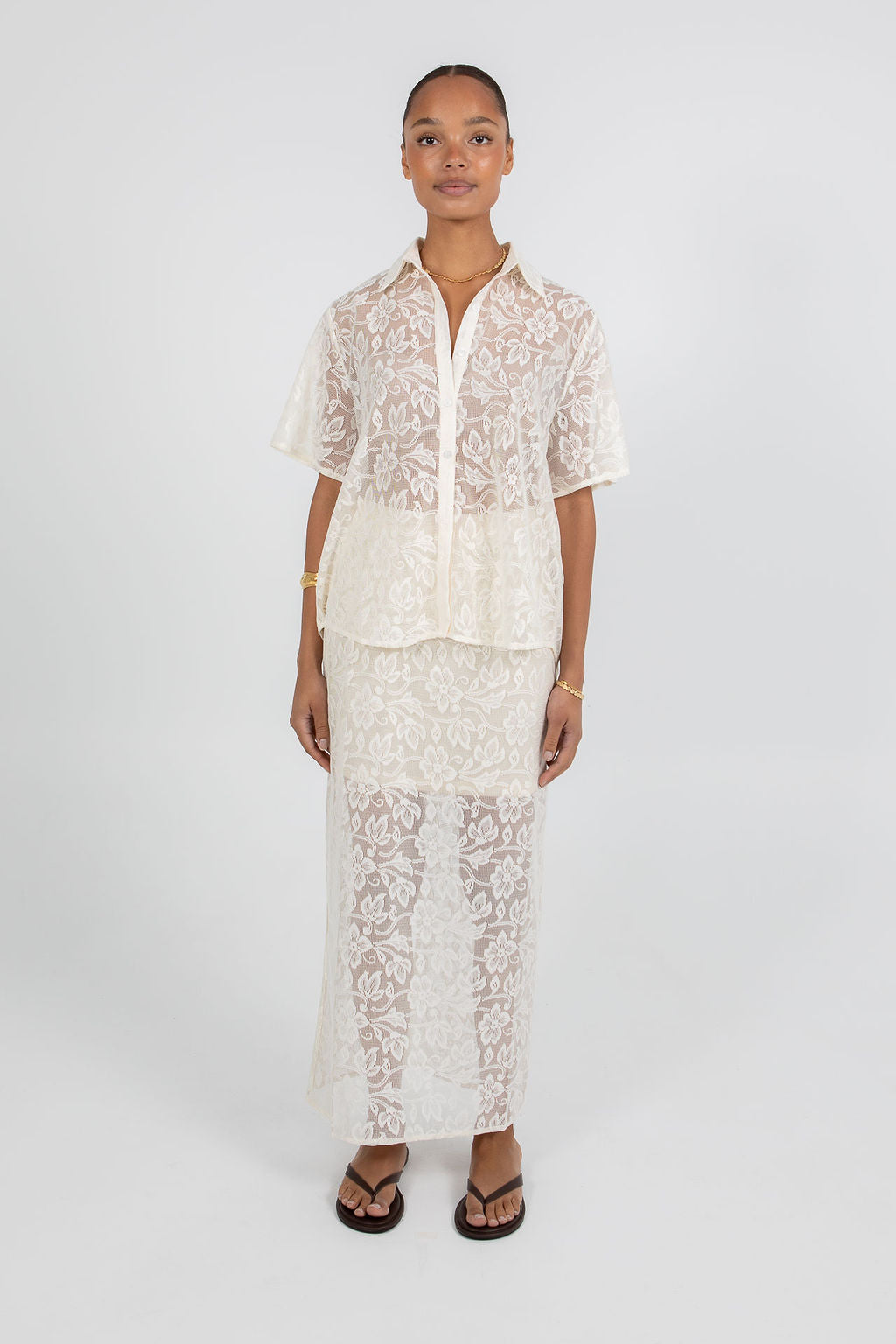 Nelly Lace Skirt Cream