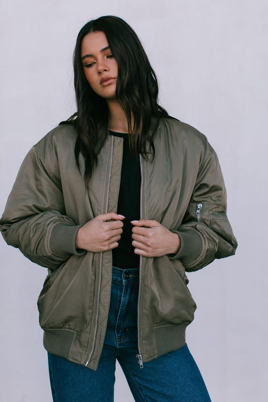 Estar Bomber Jacket - Khaki Green