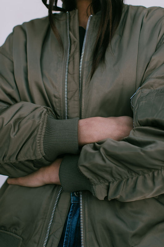 Estar Bomber Jacket - Khaki Green