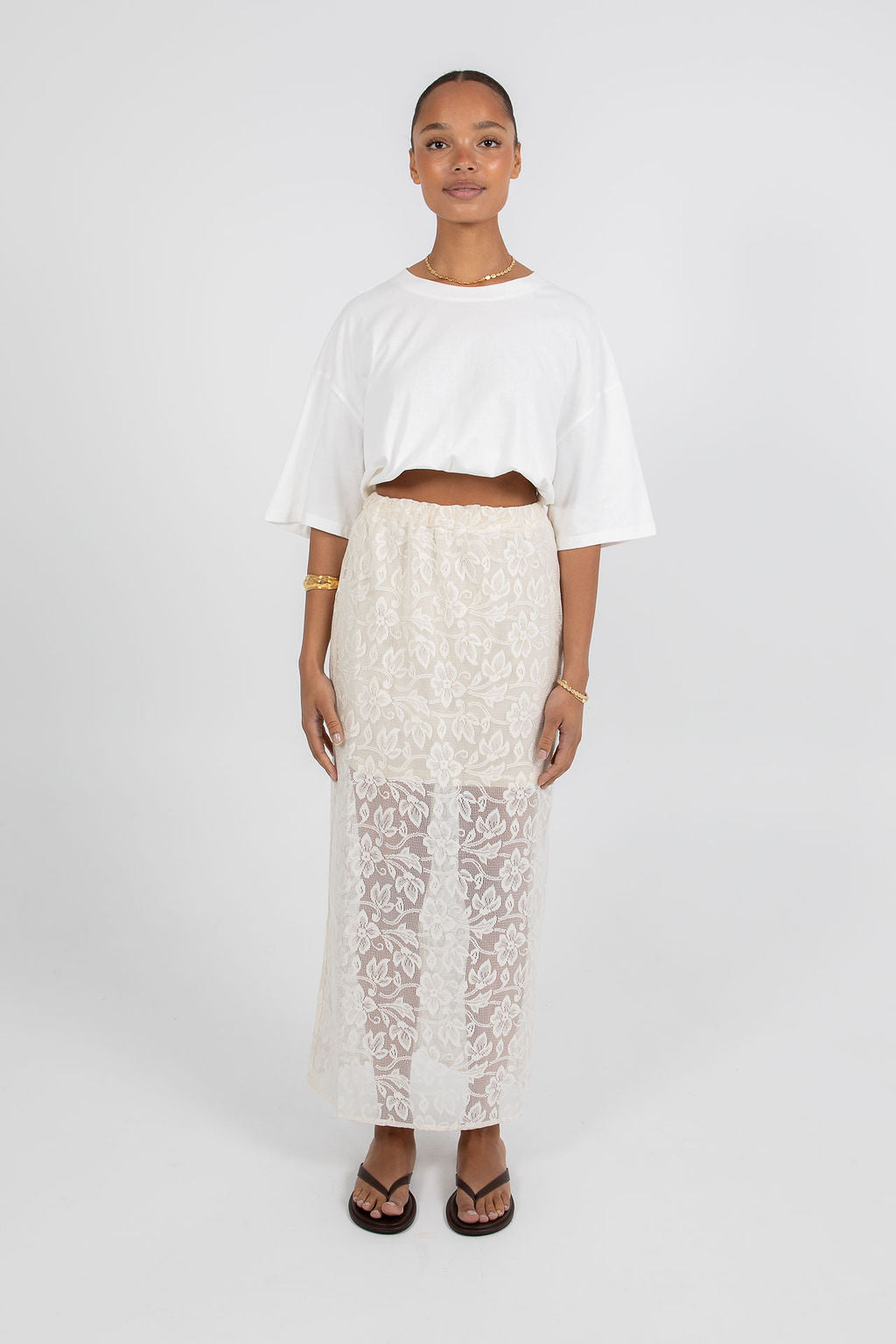 Nelly Lace Skirt - Cream
