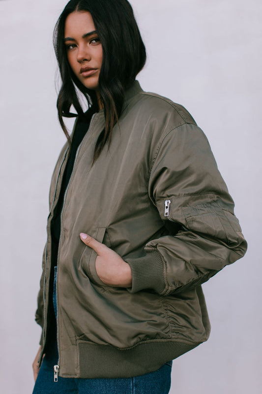 Estar Bomber Jacket - Khaki Green