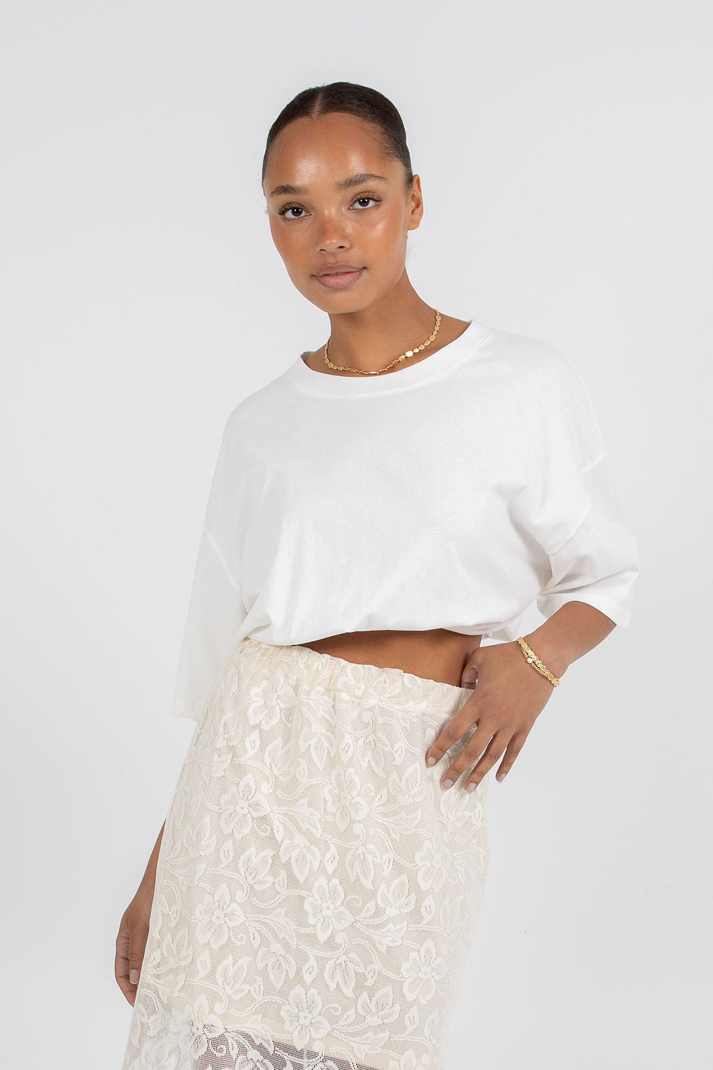 Nelly Lace Skirt Cream