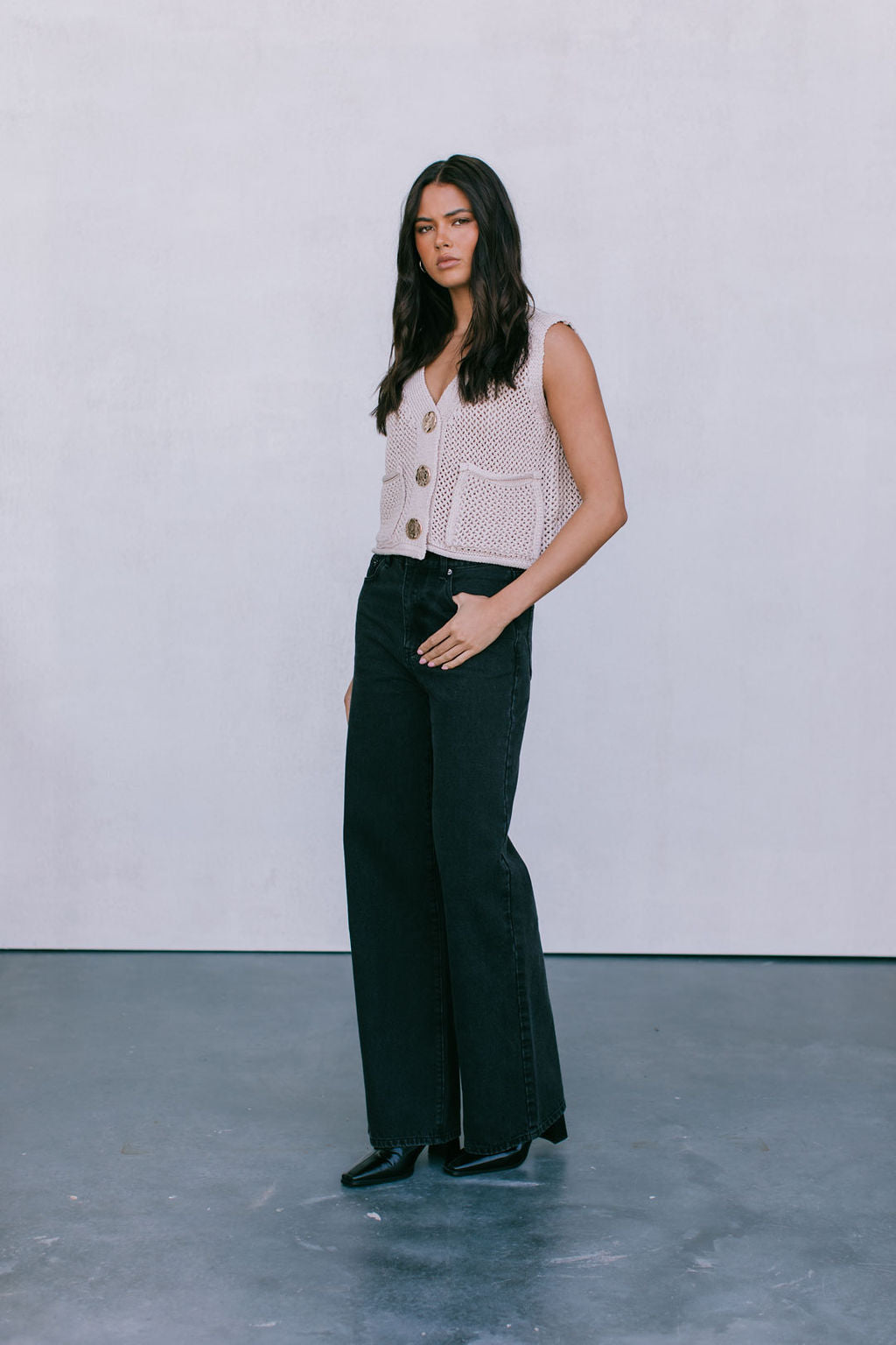 Rielle Knit Vest - Neutral Taupe