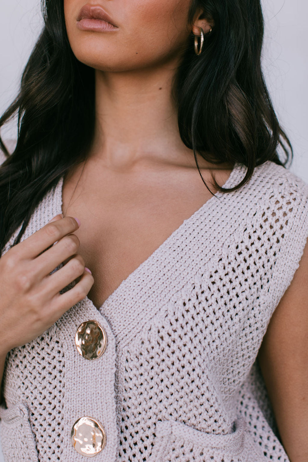 Rielle Knit Vest - Neutral Taupe