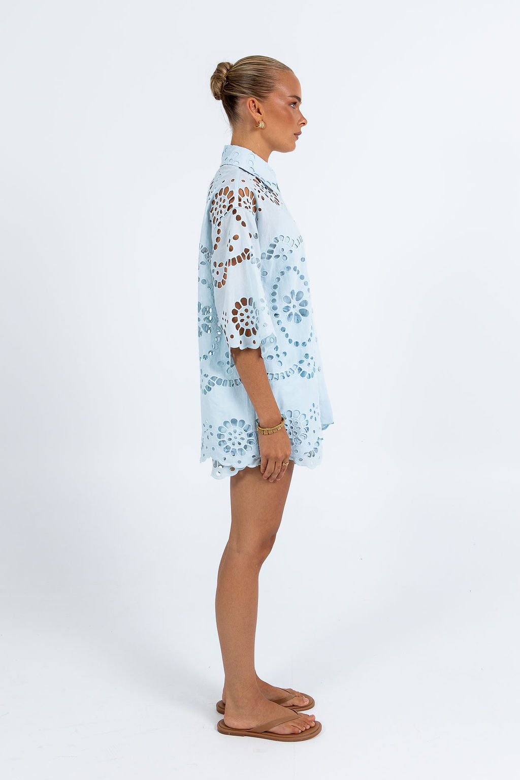 Immy Shirt - Powder Blue Sicily Lace