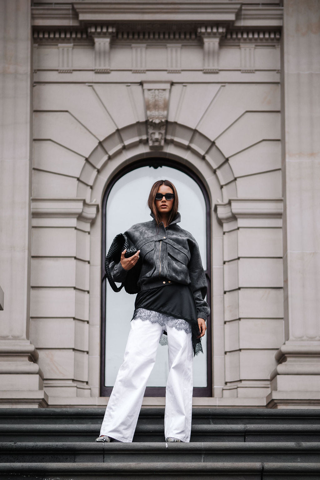 PRE ORDER Aliyah Bomber Jacket Charcoal