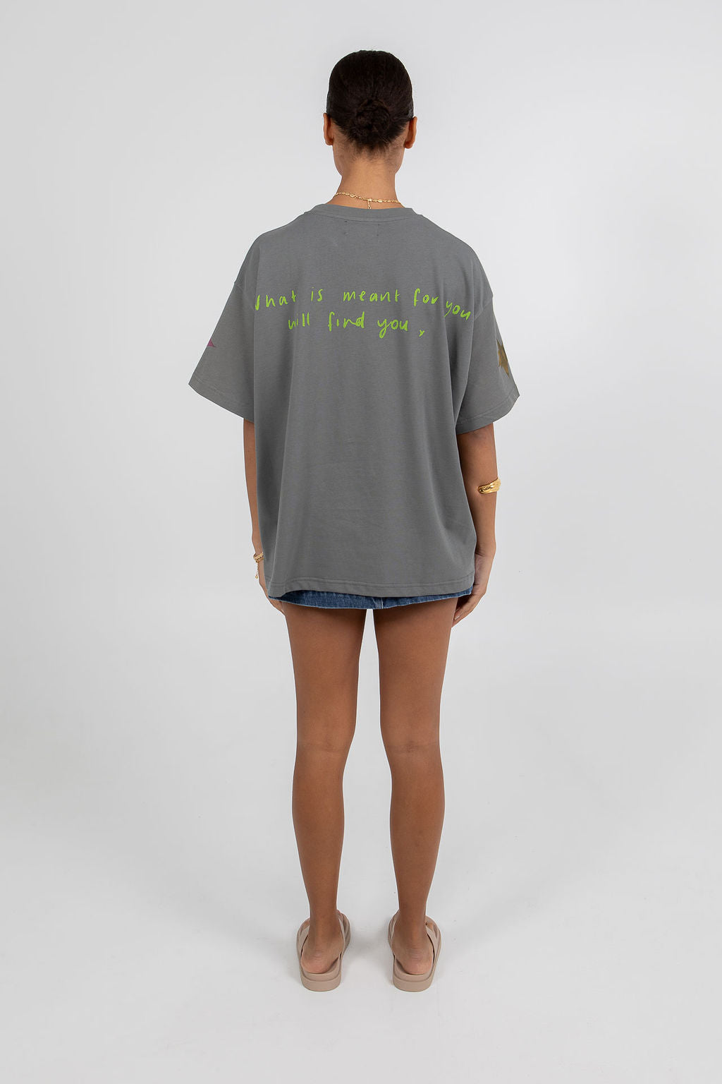 Aligned Boxy Tee - Charcoal