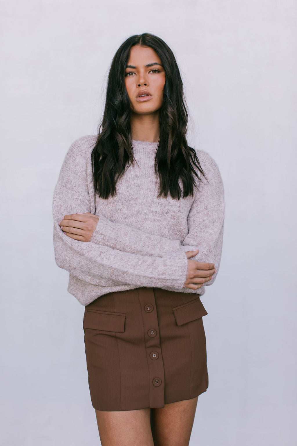 Nelani Knit Jumper - Mocha Marle