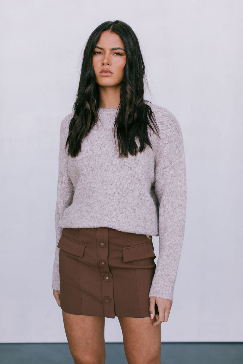 Nelani Knit Jumper - Mocha Marle