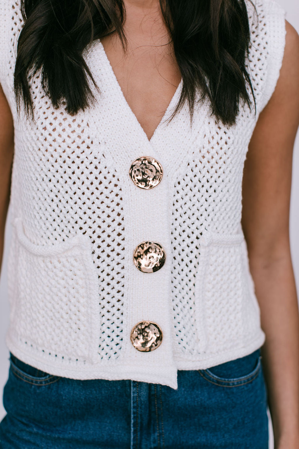 Rielle Knit Vest - Cream