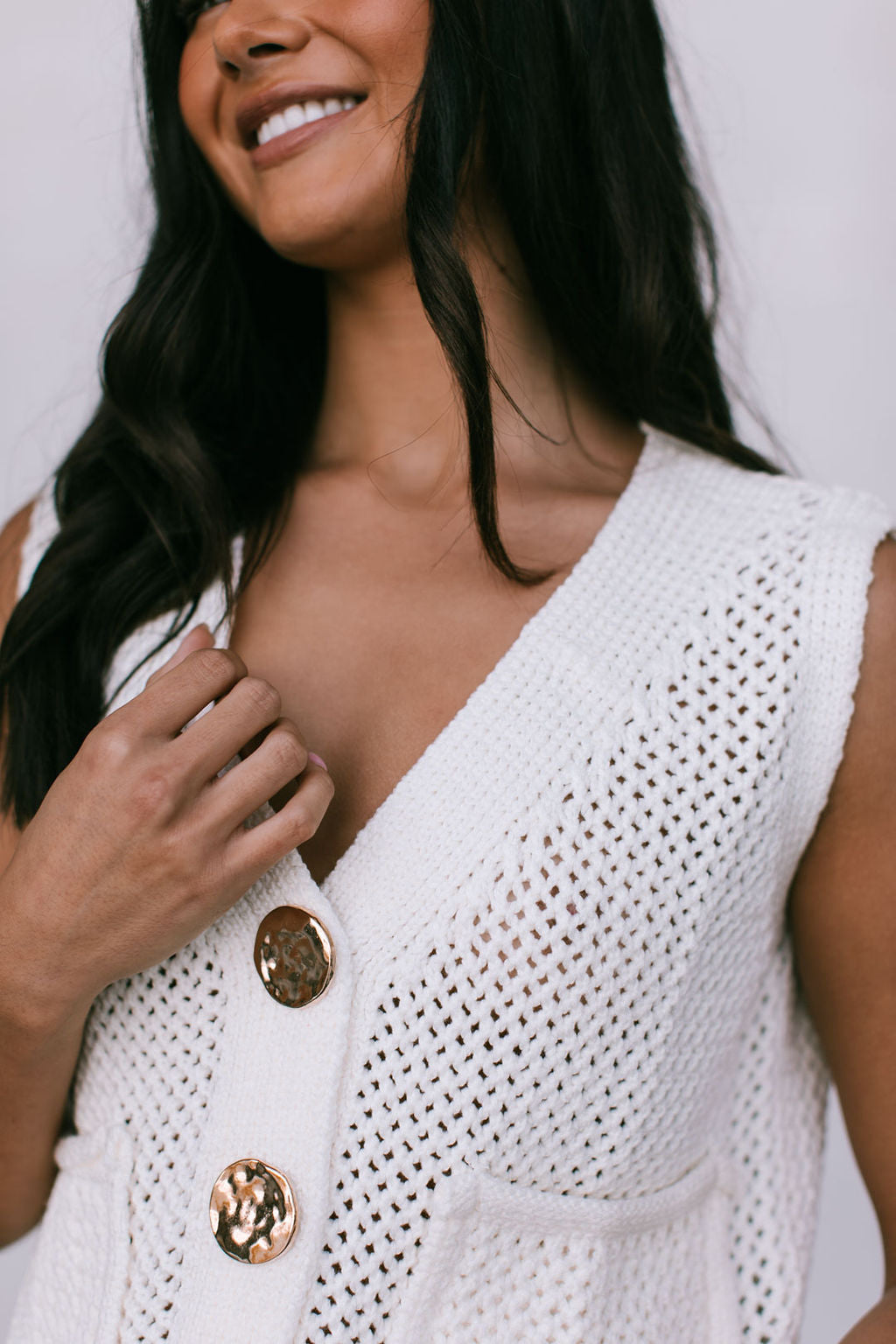 Rielle Knit Vest - Cream