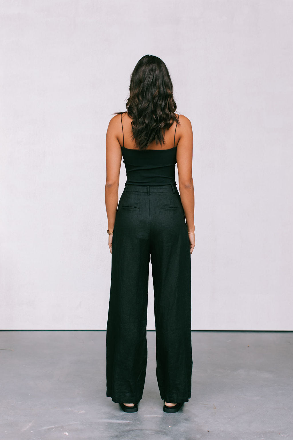 Vivien Linen Pant - Black