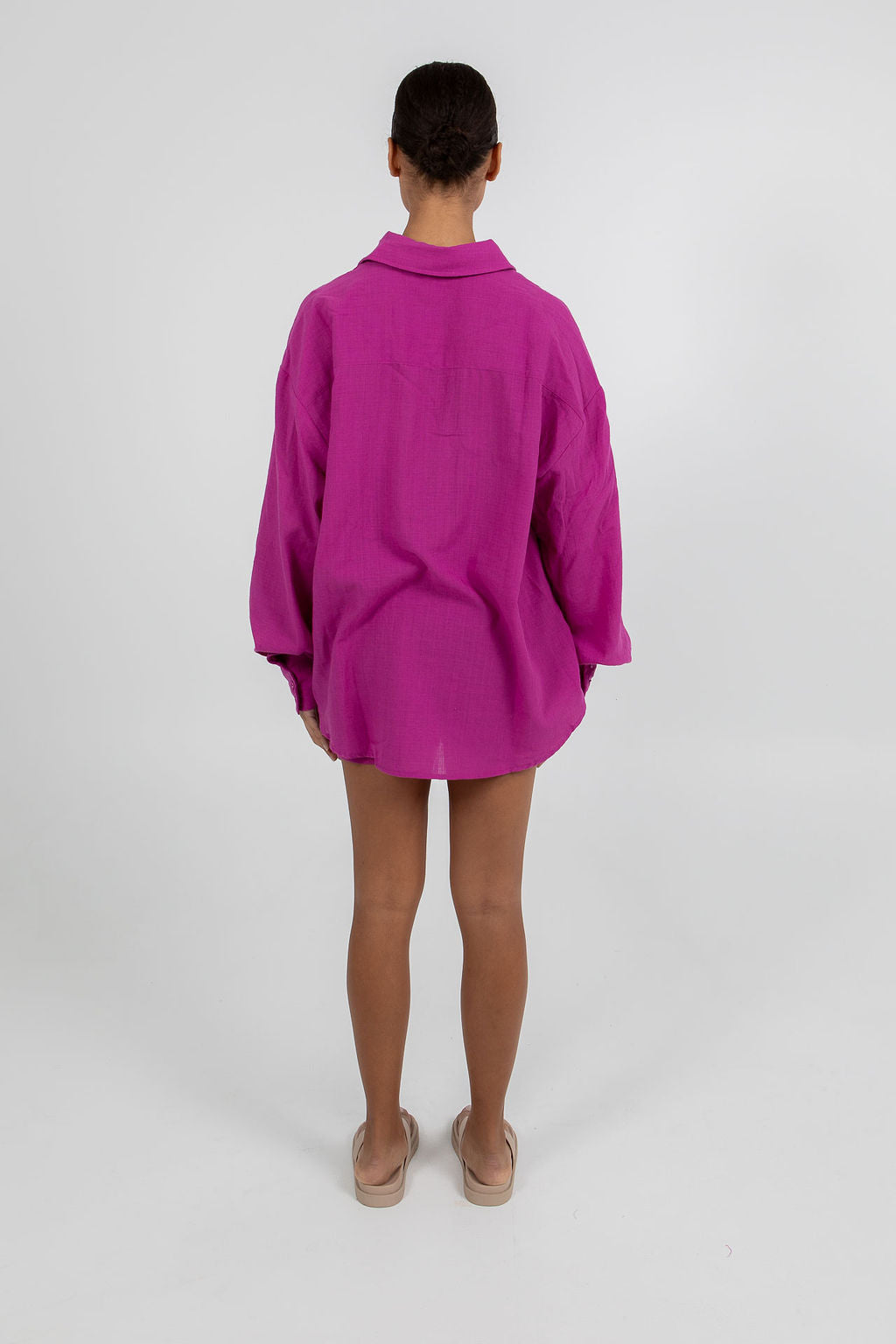 Rosette Oversized Shirt - Magenta