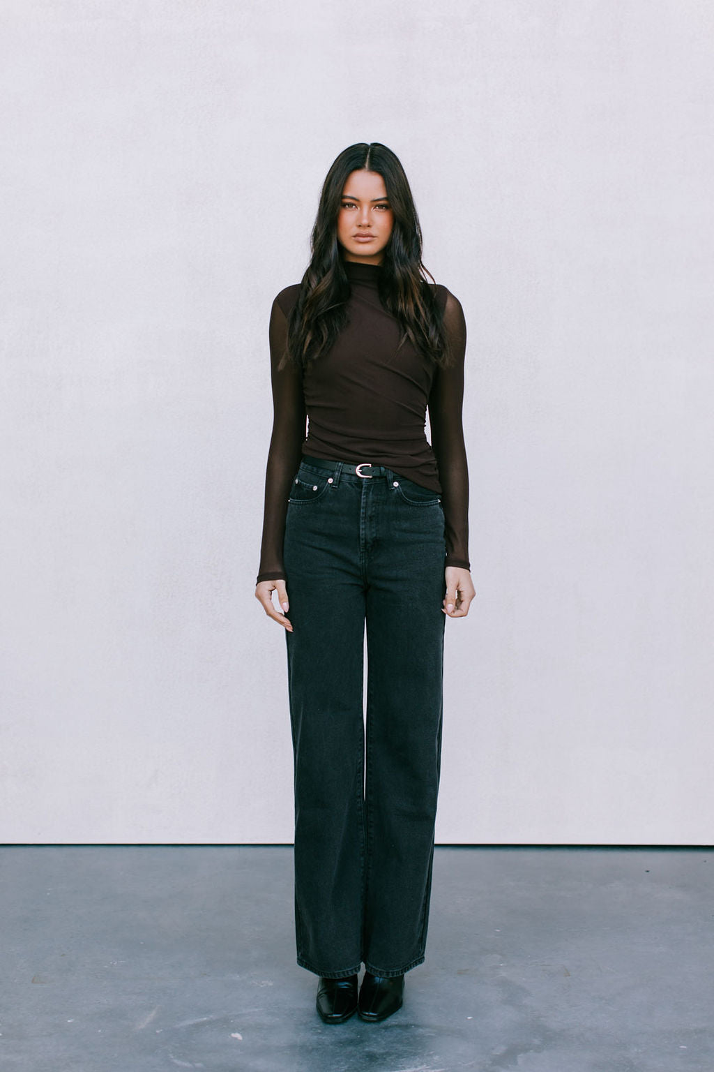 Dakitah Long-sleeve Top - Espresso Brown Mesh