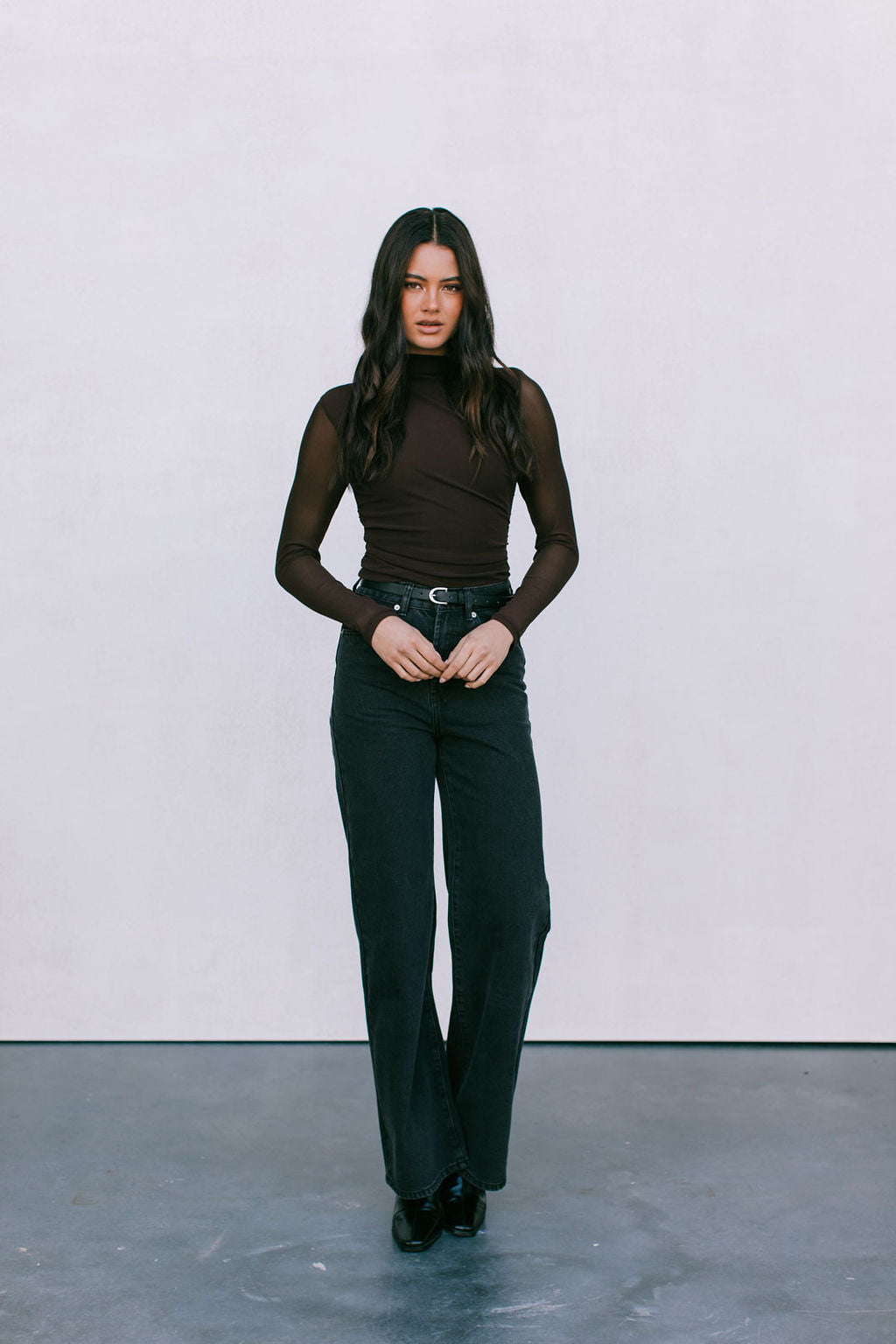 Dakitah Long-sleeve Top - Espresso Brown Mesh