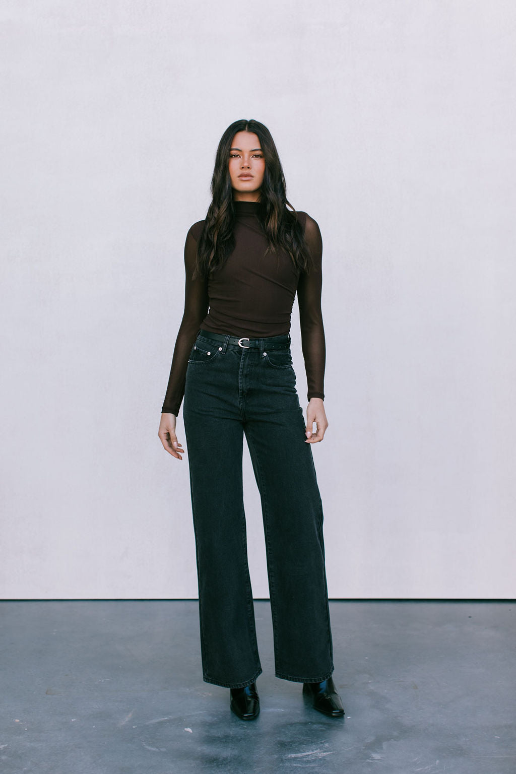 Dakitah Long-sleeve Top - Espresso Brown Mesh