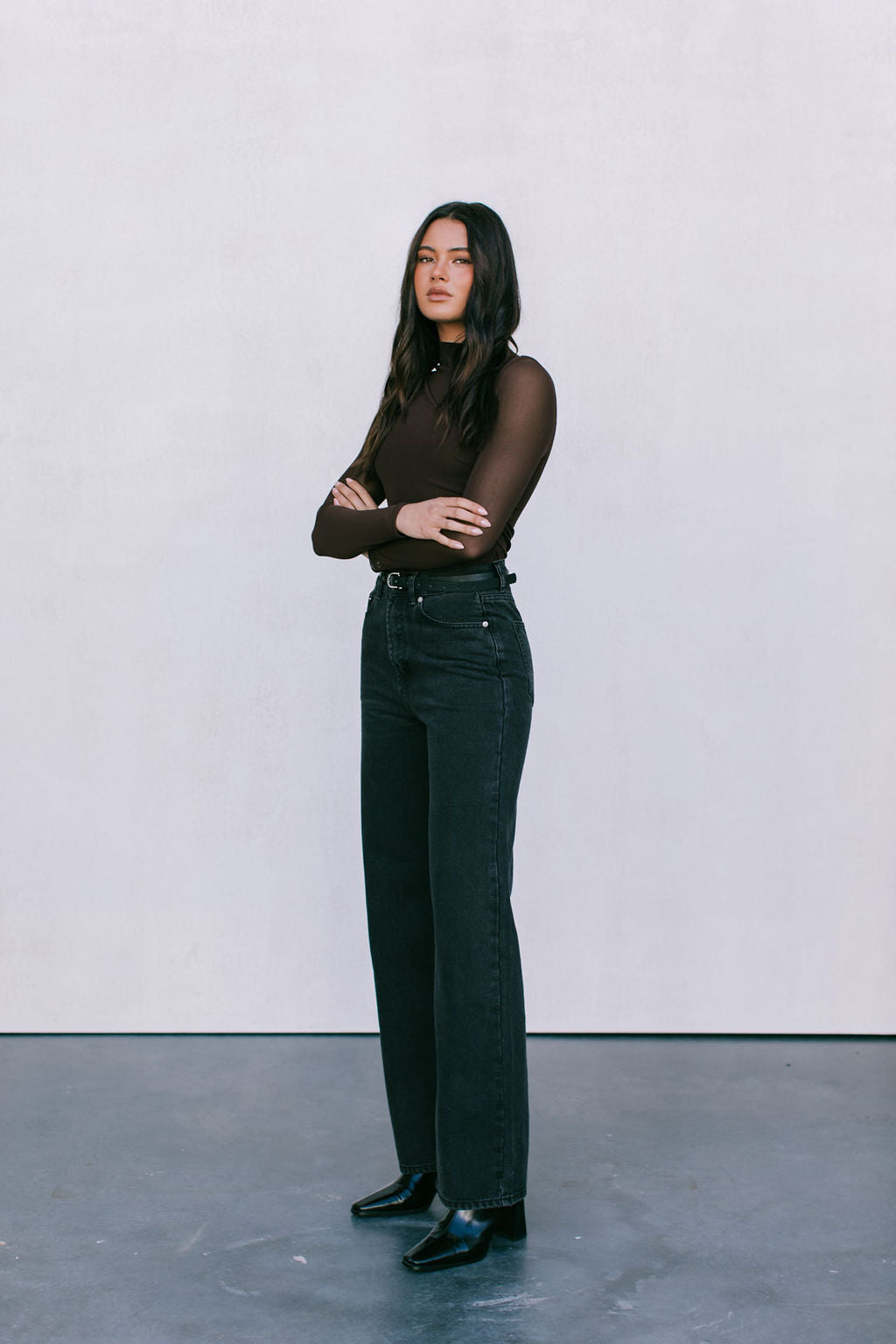 Dakitah Long-sleeve Top - Espresso Brown Mesh