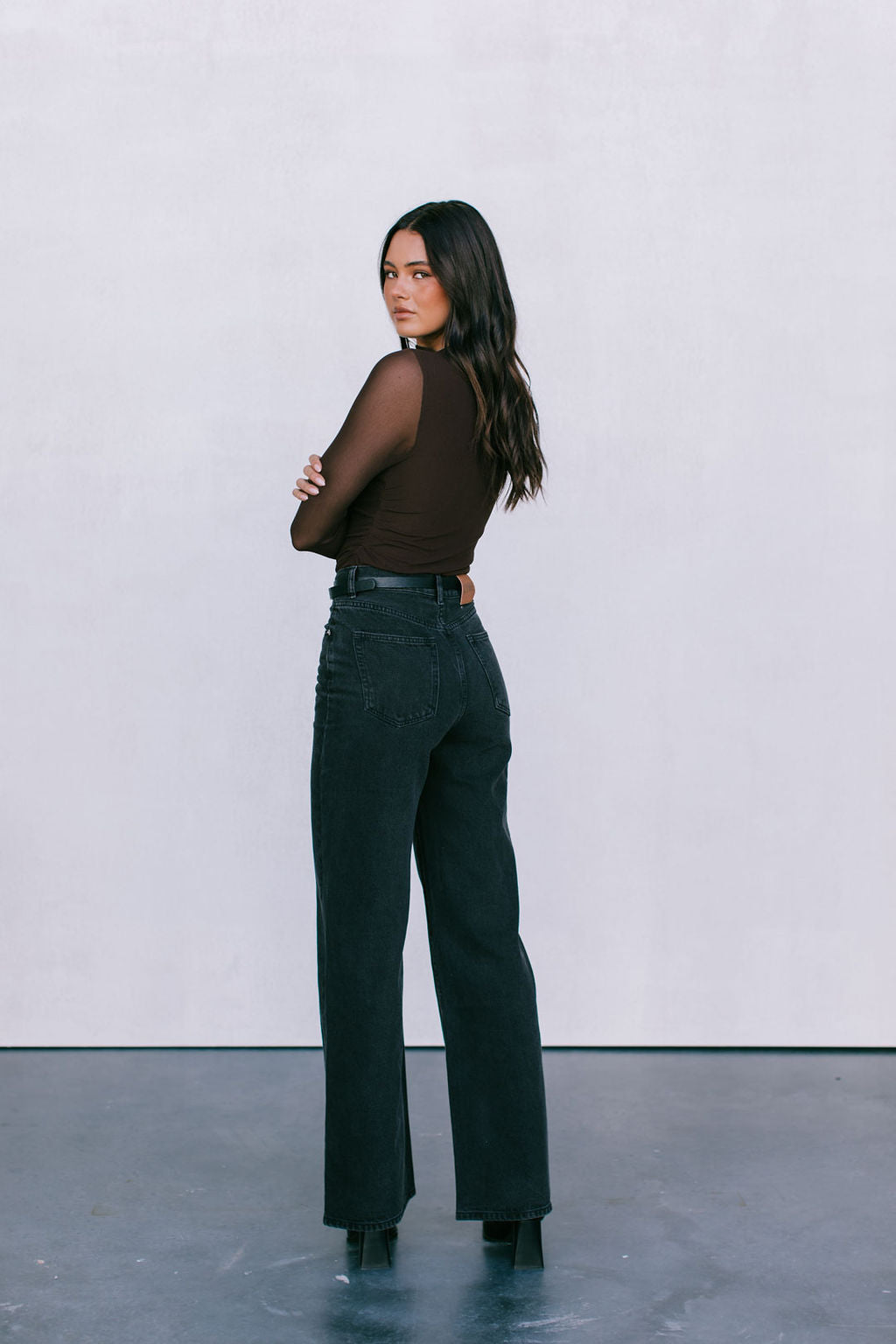 Dakitah Long-sleeve Top - Espresso Brown Mesh