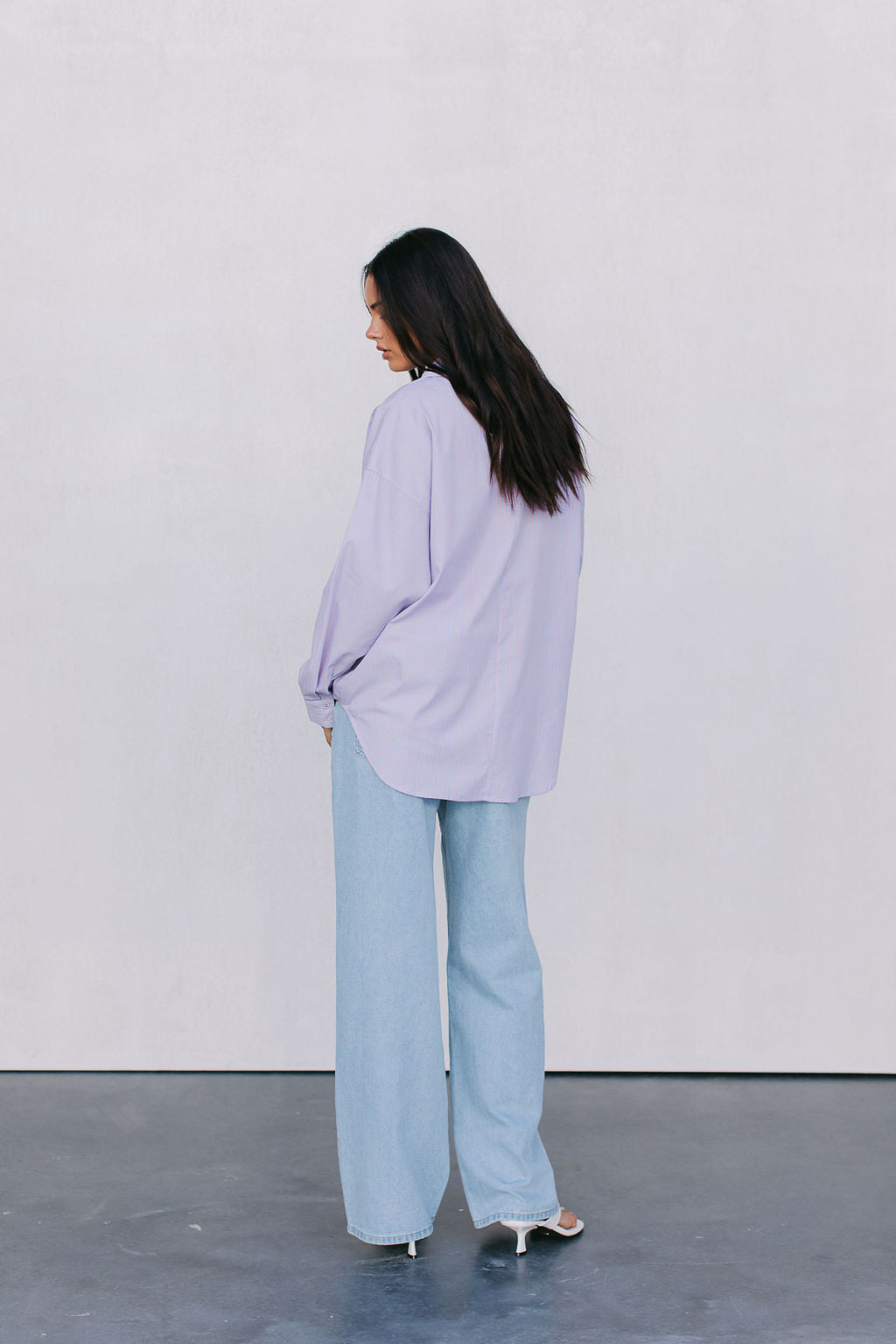 Saint Oversized Shirt - Lilac/Peach Stripe