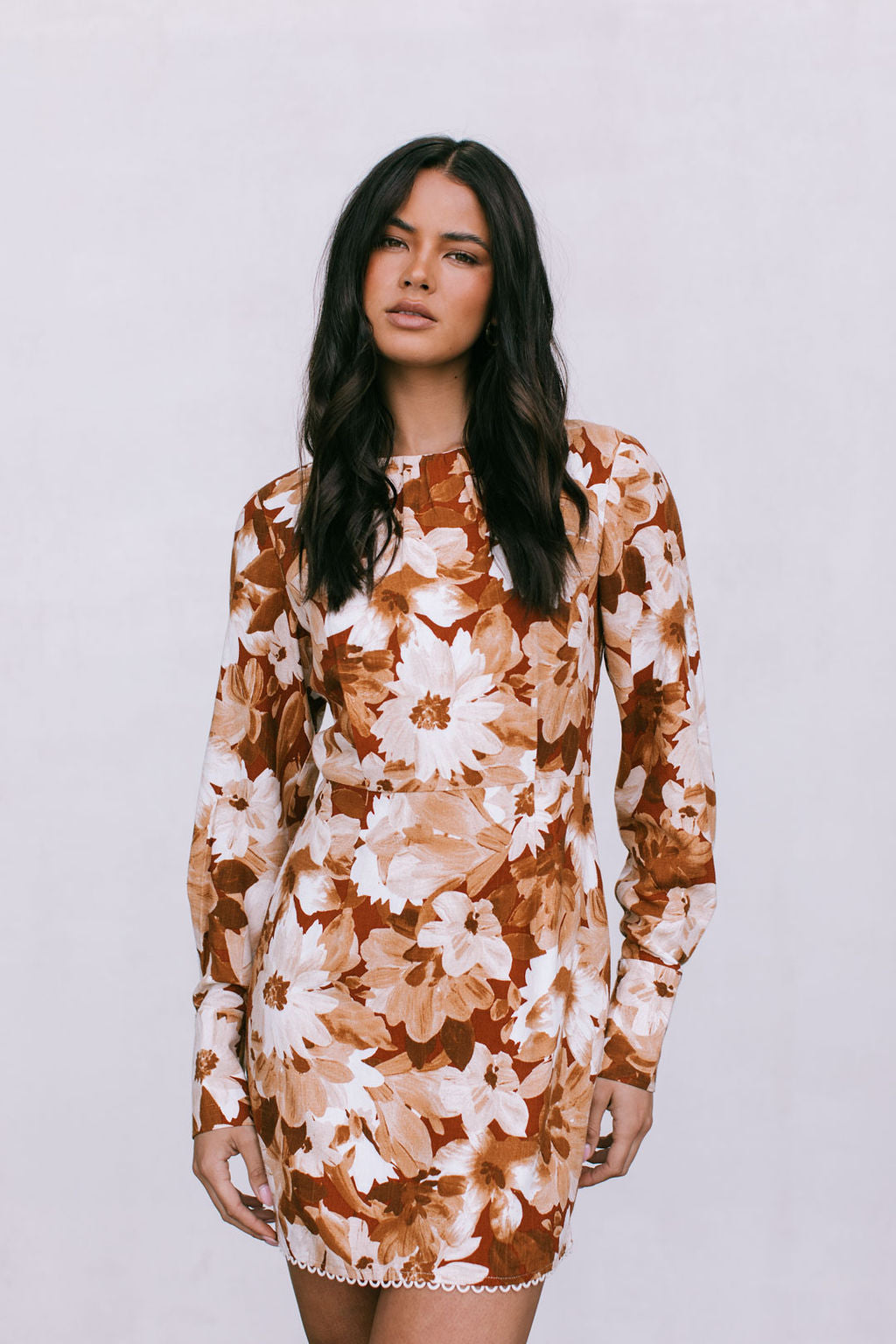Molto Mini Dress - Rust Floral