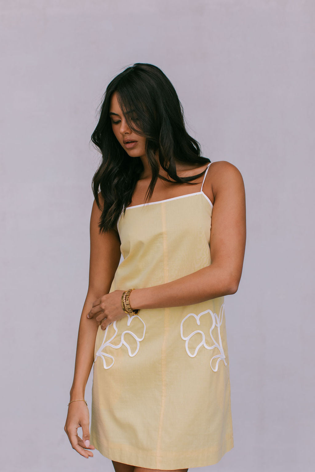 Frenchie Mini Dress Lemon