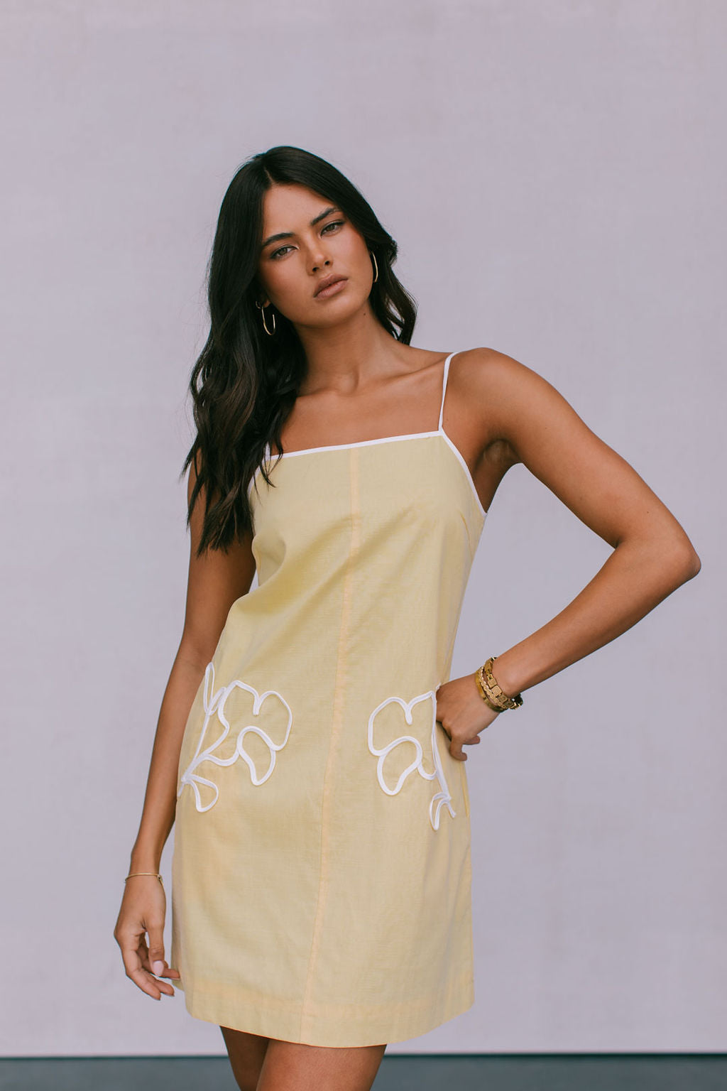 Frenchie Mini Dress Lemon