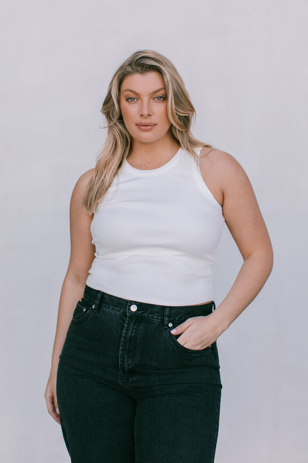 Carissa Wide Leg Jeans Washed Black