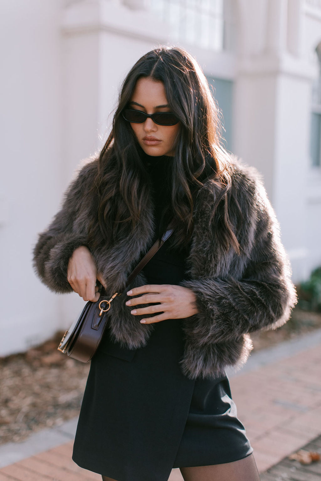 PRE ORDER Delilah Faux Fur Jacket Chocolate