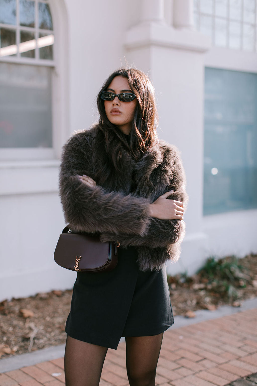 PRE ORDER Delilah Faux Fur Jacket Chocolate