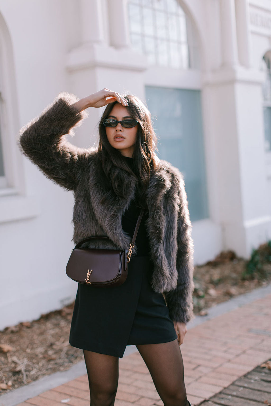 PRE ORDER Delilah Faux Fur Jacket Chocolate