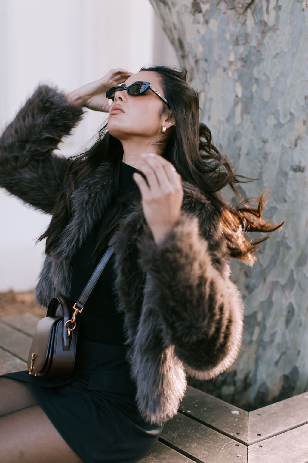 PRE ORDER Delilah Faux Fur Jacket Chocolate