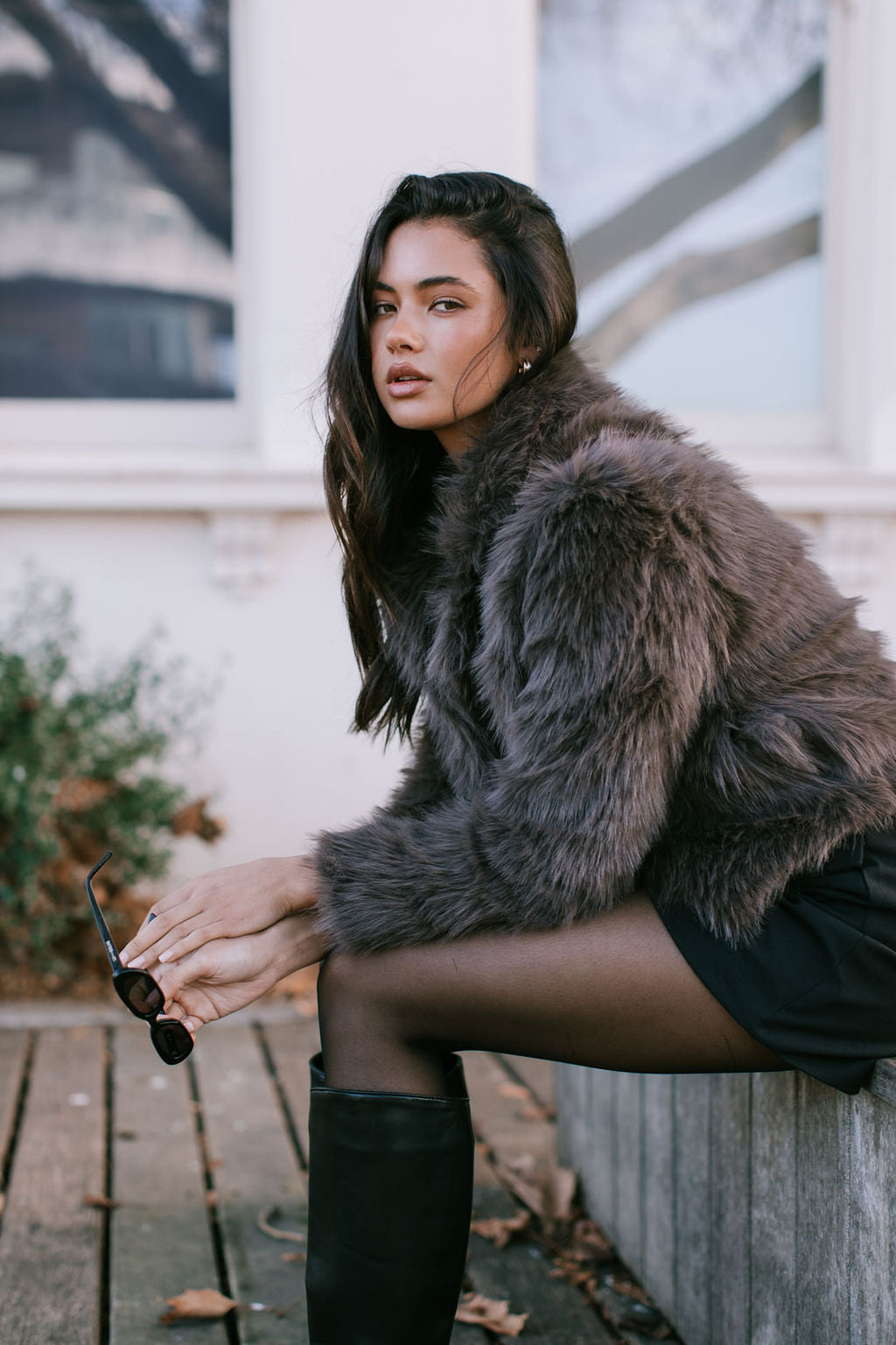 PRE ORDER Delilah Faux Fur Jacket Chocolate