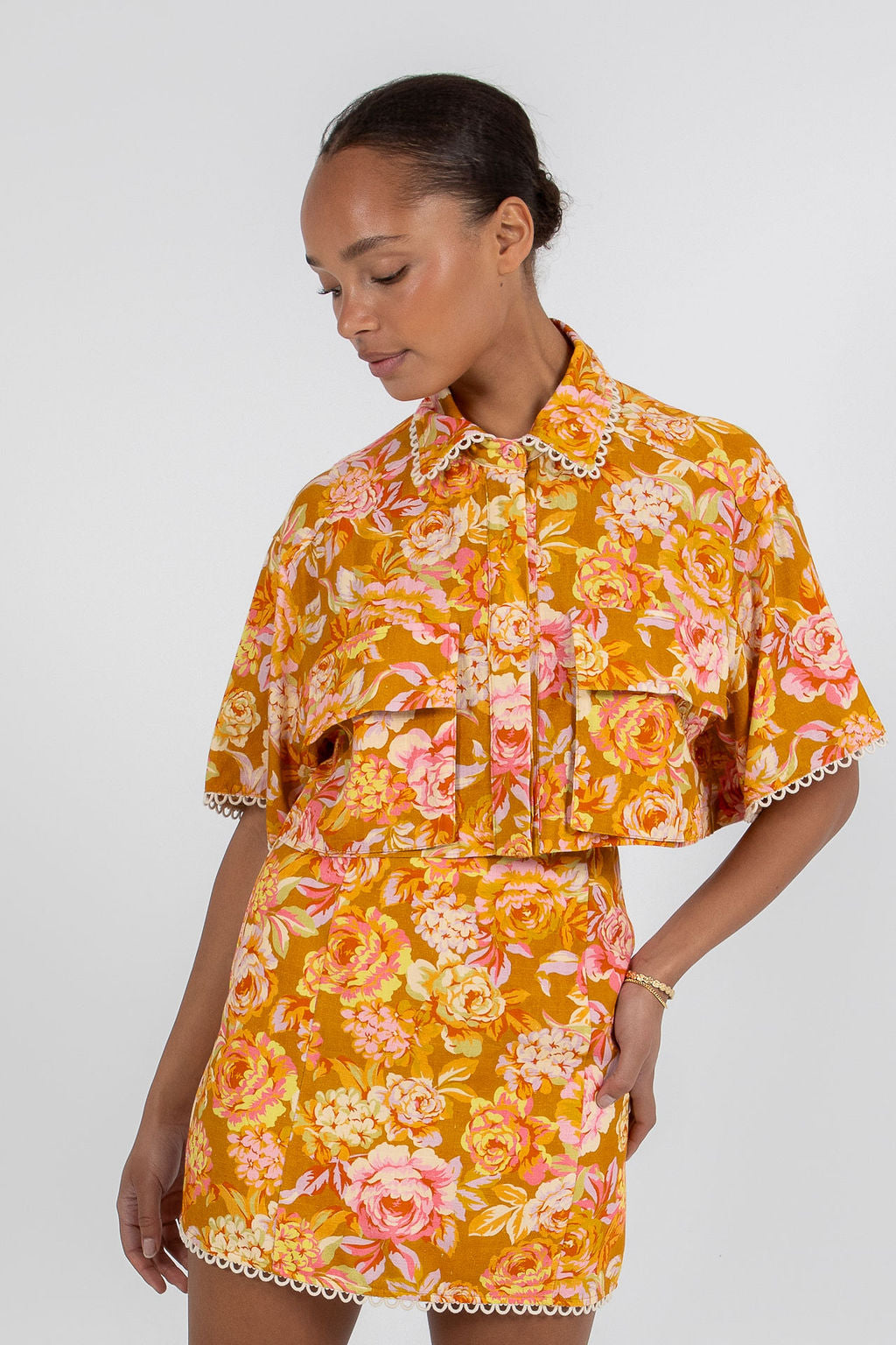 COMING SOON - Aprire Mini Skirt - Hinterbloom Print