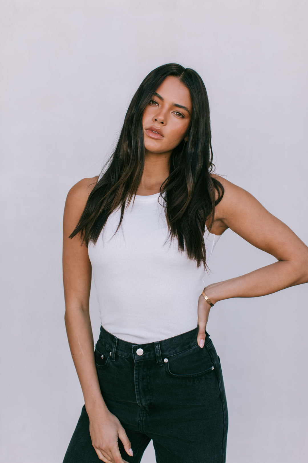 Carissa Wide Leg Jeans Washed Black