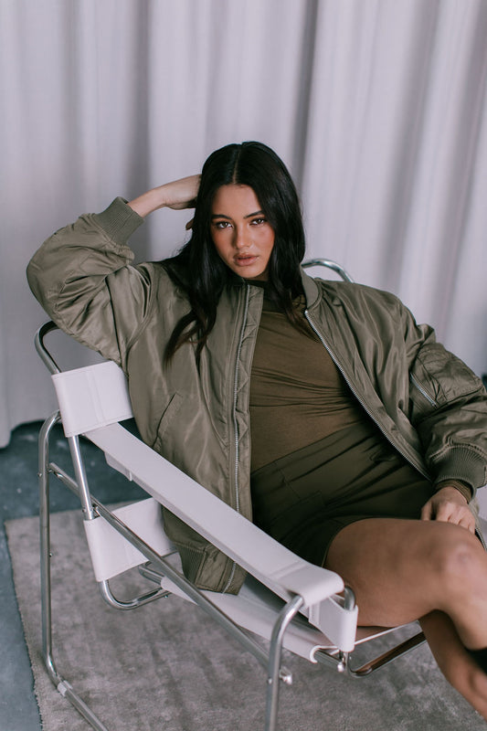 Estar Bomber Jacket - Khaki Green
