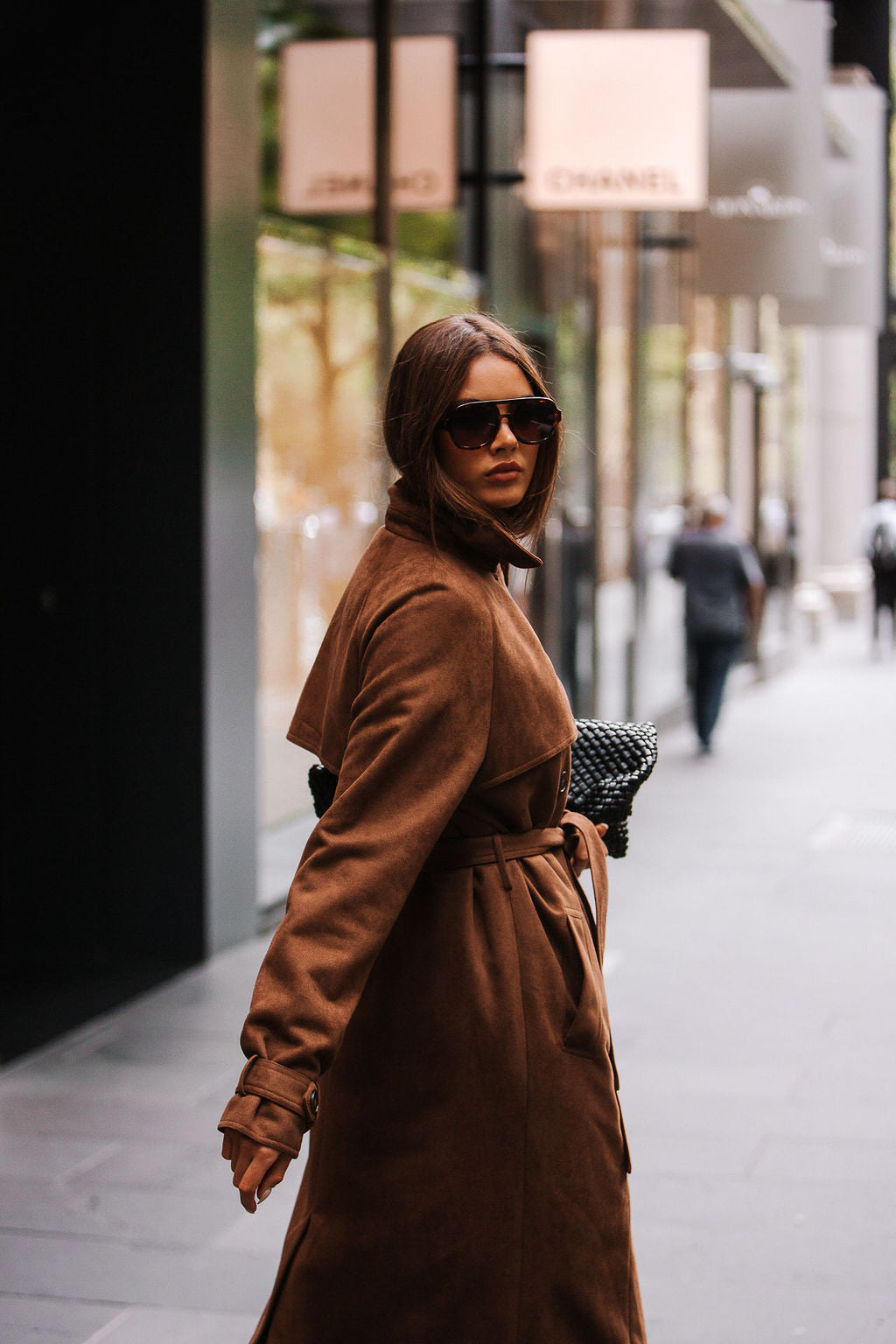 Qualia Trench Coat Chocolate