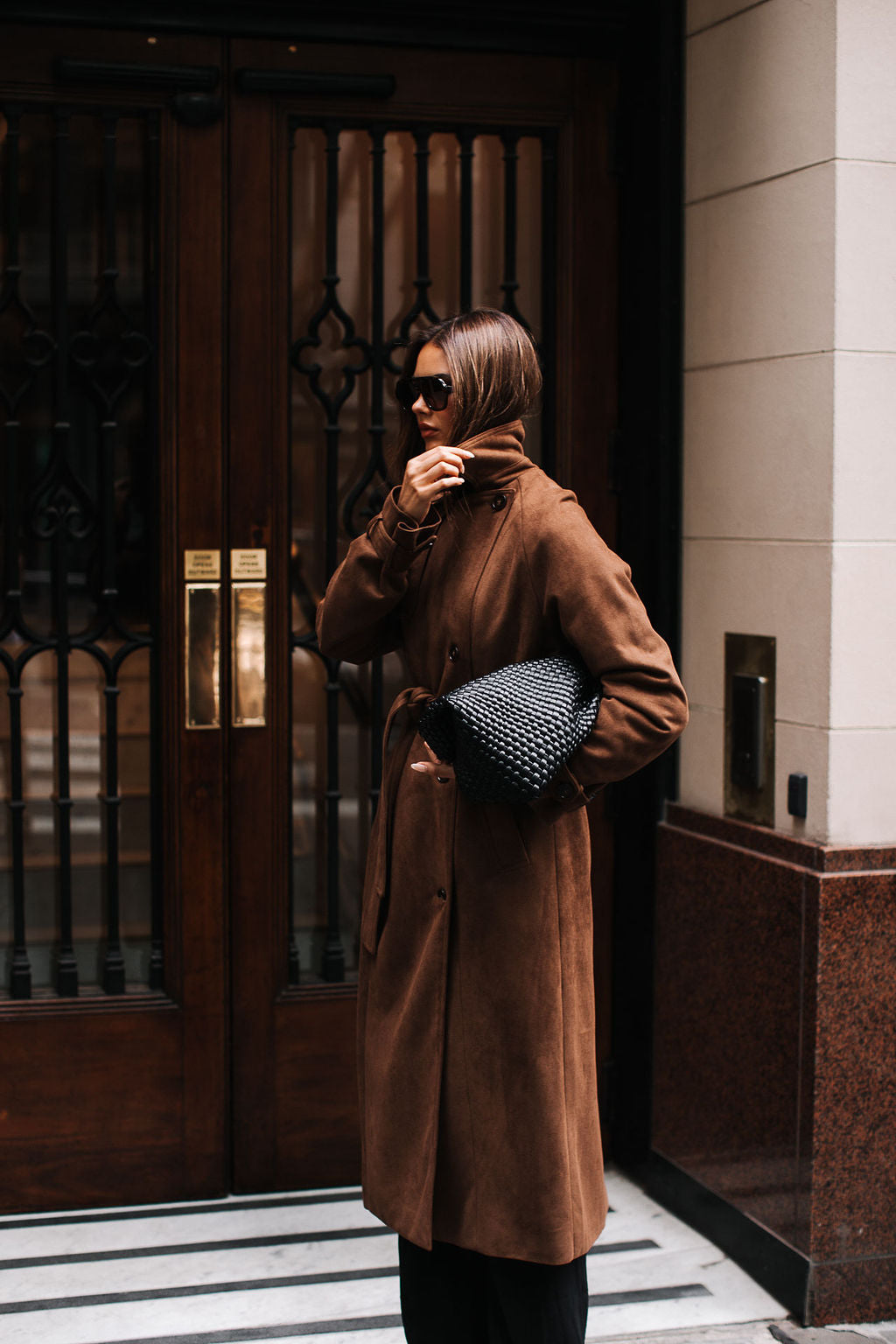 Qualia Trench Coat Chocolate