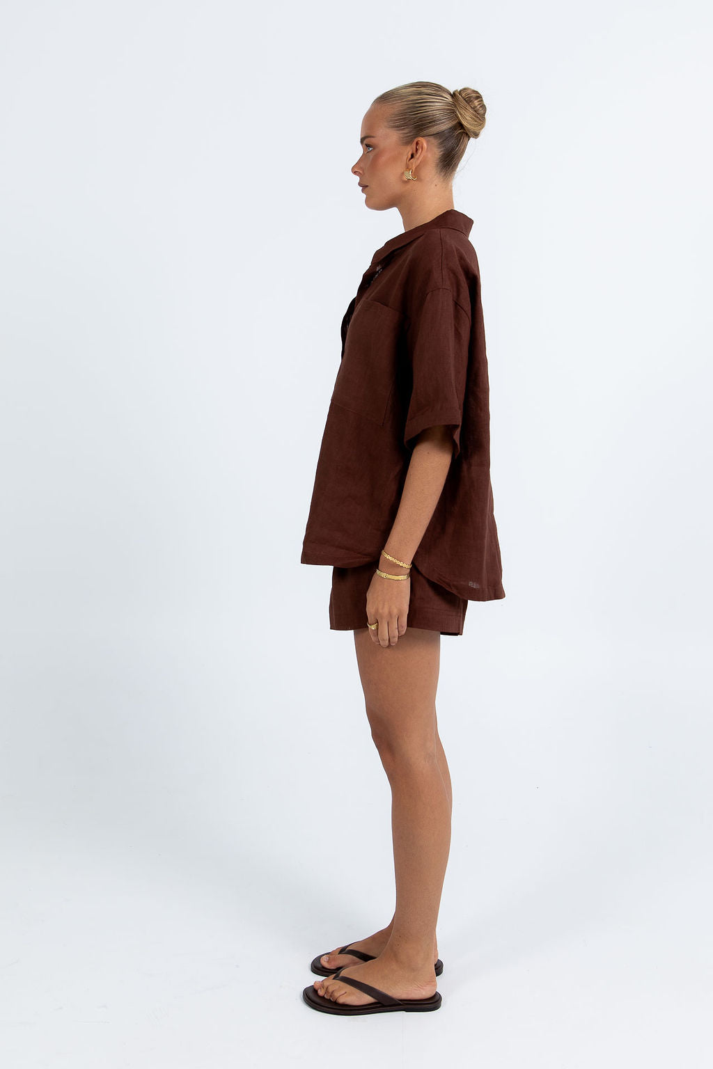 Santal Linen Shirt Chocolate