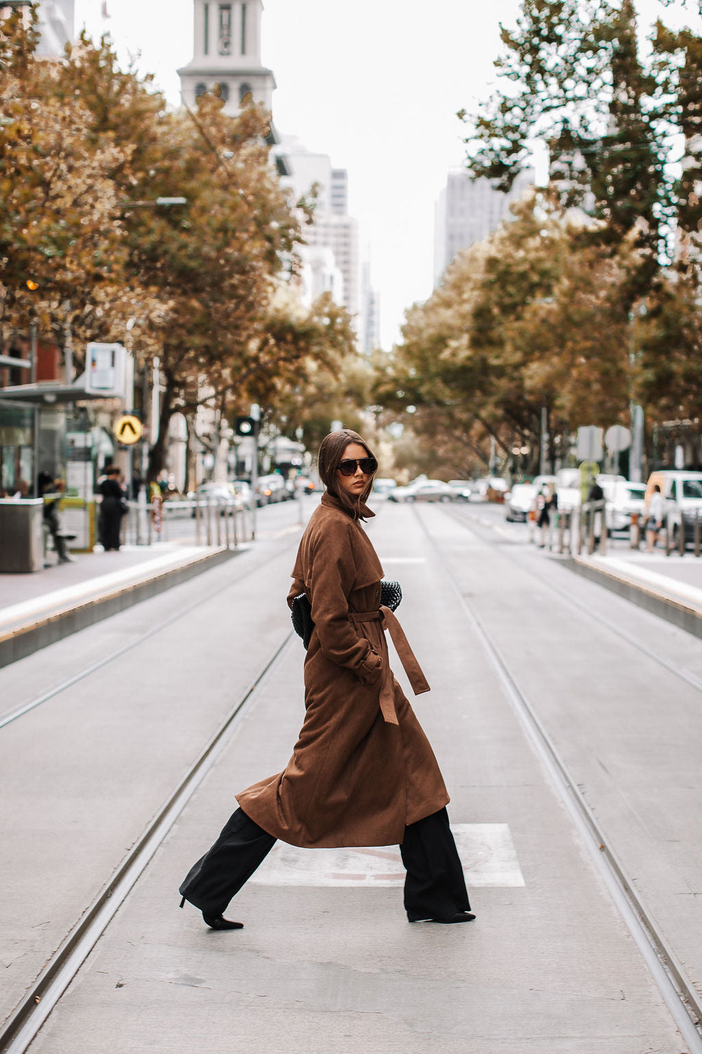 Qualia Trench Coat Chocolate