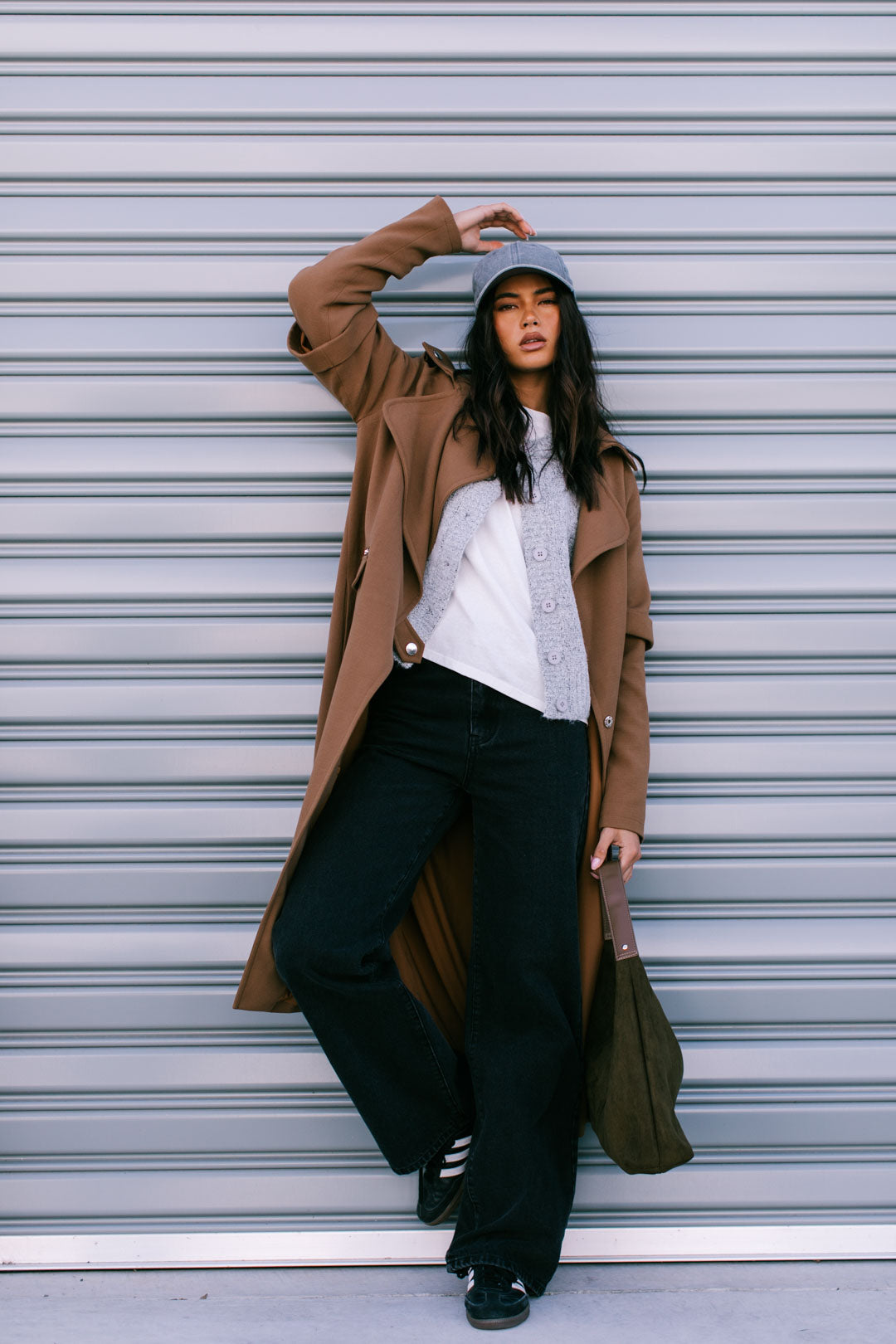 Kenny Suede Hobo Handbag - Khaki